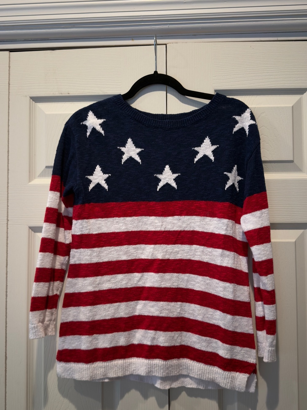 Talbots Patriotic Star & Stripe Sweater - Red White Blue